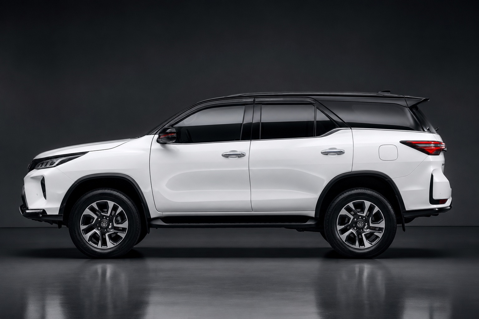 White Toyota Fortuner shown in profile